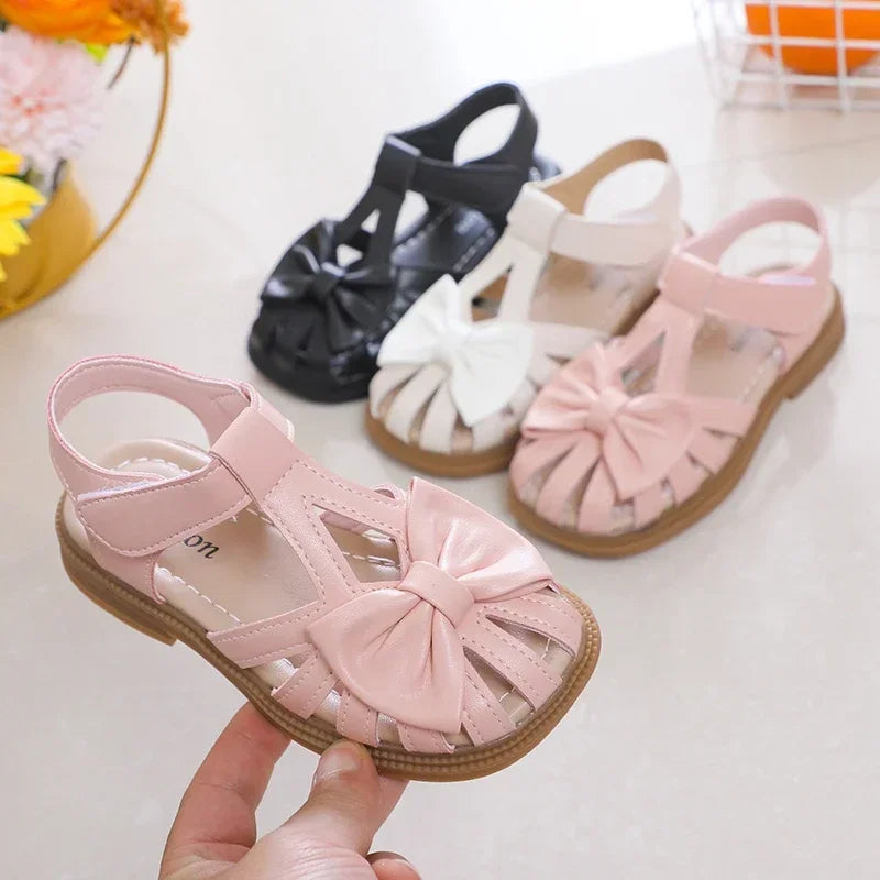 Cute Girls Bow Peep-toe Casual Sandals