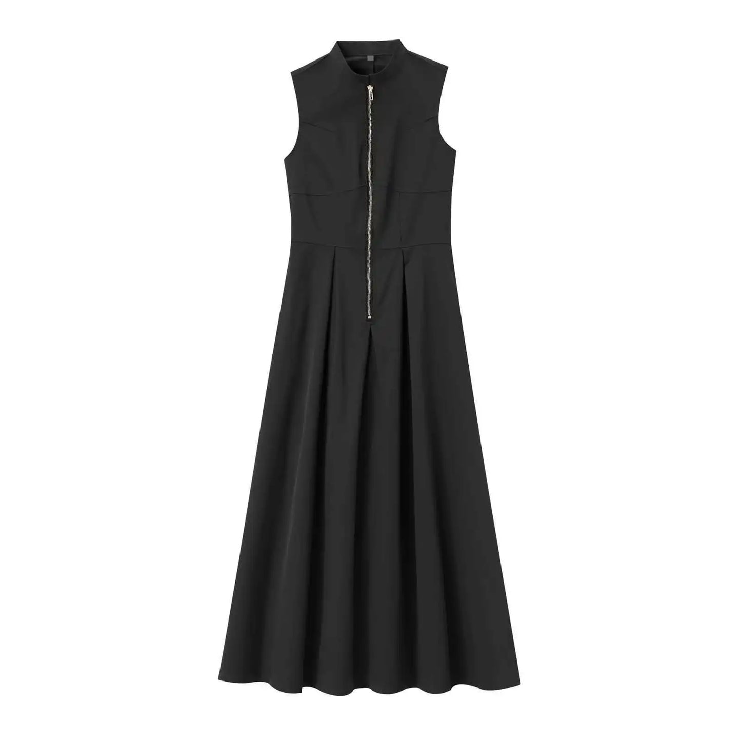 Elegant Sleeveless round Neck Midi Dress
