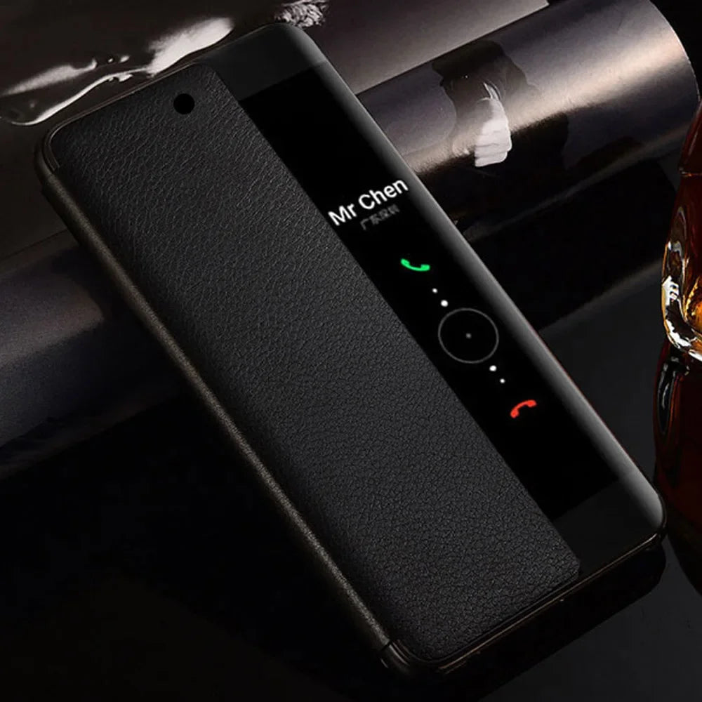 Smart View Case For Huawei Auto Sleep Wake Up Flip Cover Phone