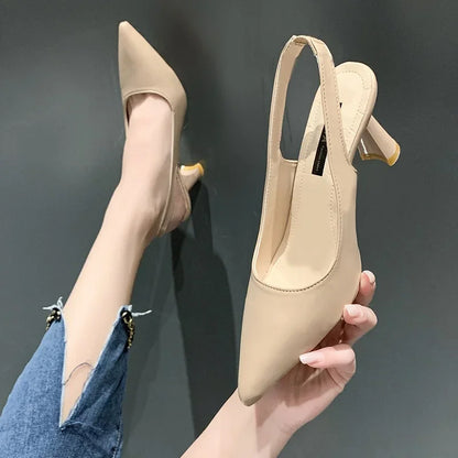 Stiletto Heel Shallow Mouth PU Sexy Sandals