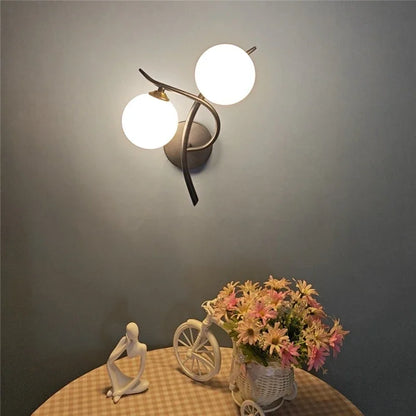Nordic Modern Iron Wall Lamps LED Bedroom Bed Lamp Learning Corridor