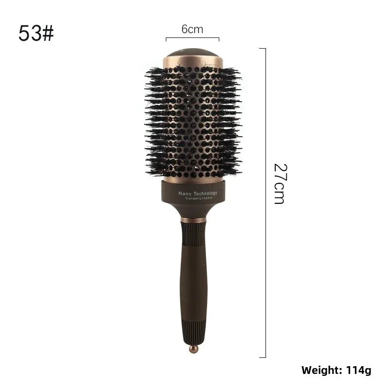 Ceramic Round Barrel Hair Curling Brush Anti Static Round Rolling Brush