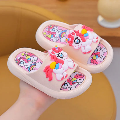 Girls Slippers Soft Bottom Anti-Slip Cute Unicorn Bathing