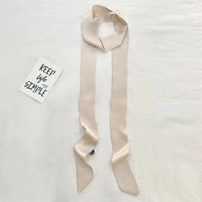 5x200cm Satin Silk Narrow Scarf Neckerchief Solid Neck Scarves Long Silk Thin Scarf