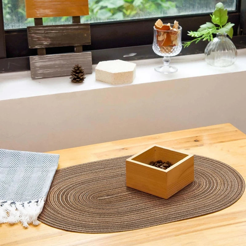1/4/6/10PCS Dining Tables Natural Woven Oversized Place mats Set