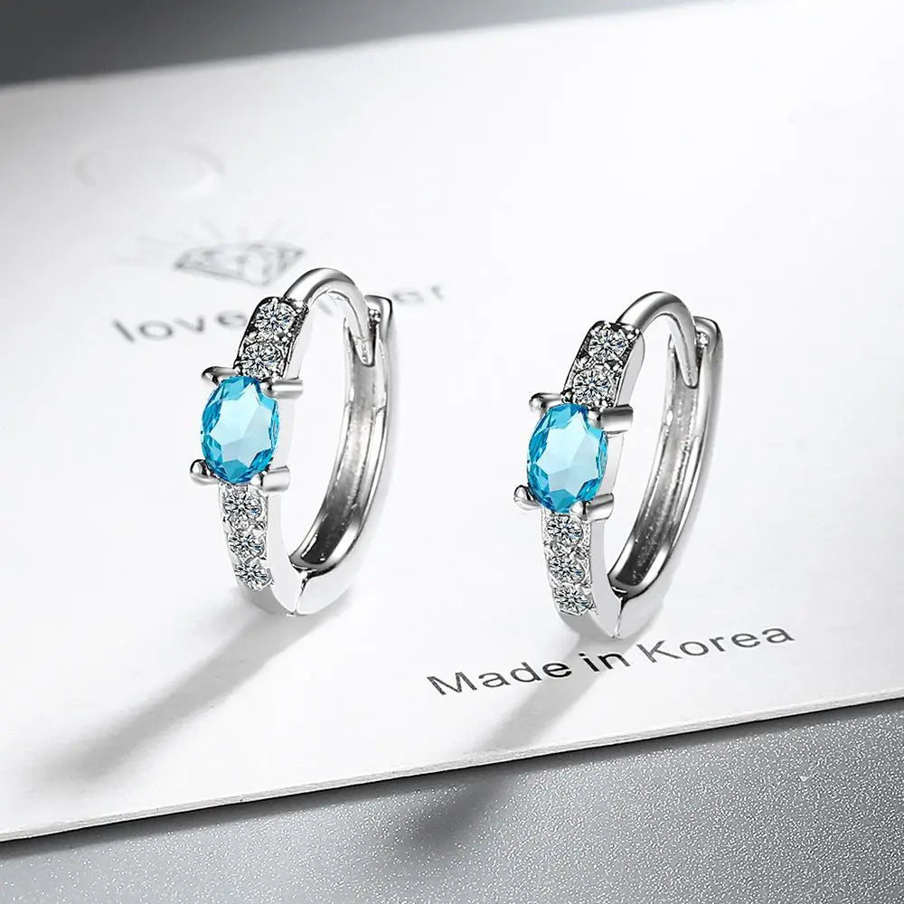 925 Sterling Silver Multiple zircon Earring