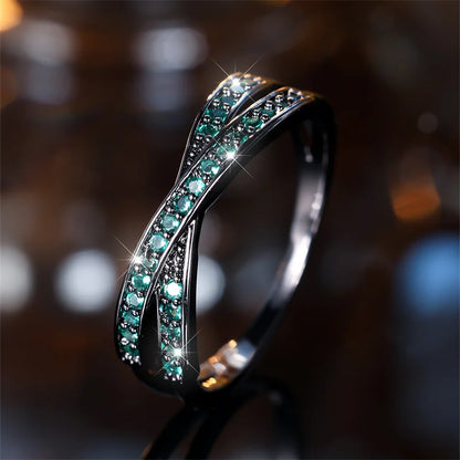 DANA Stacking Crossed Zircon Thin Rings