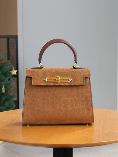 Frosted crocodile pattern high-end bag