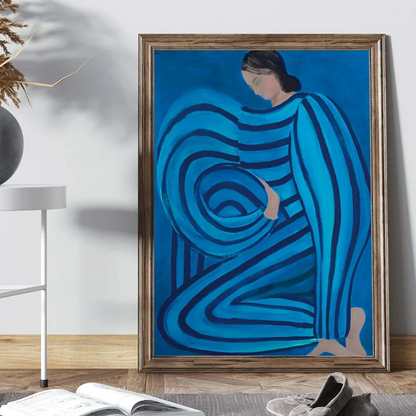 Abstract Line Geometry Curve Girl Posters Modern Classic Vintage Poster