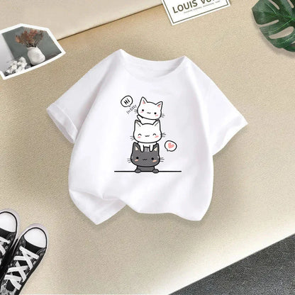 Cat Candy Funny Short Sleeve Baby Girl T-shirt