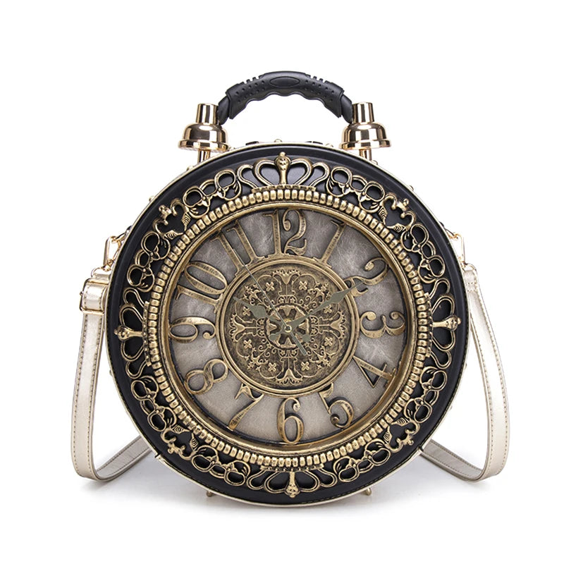 Retro Creative Clock niche Design Sense Crossbody Bag
