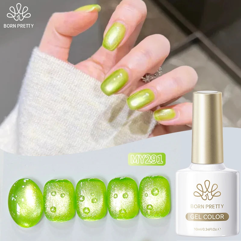 10ml Green Emerald Cat Magnetic Gel Eye Gel Polish Glass Bead Soak Off