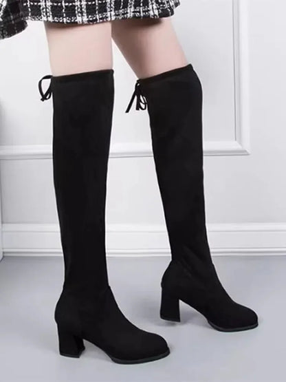 DANA Thick Sole Knitted Long Boots