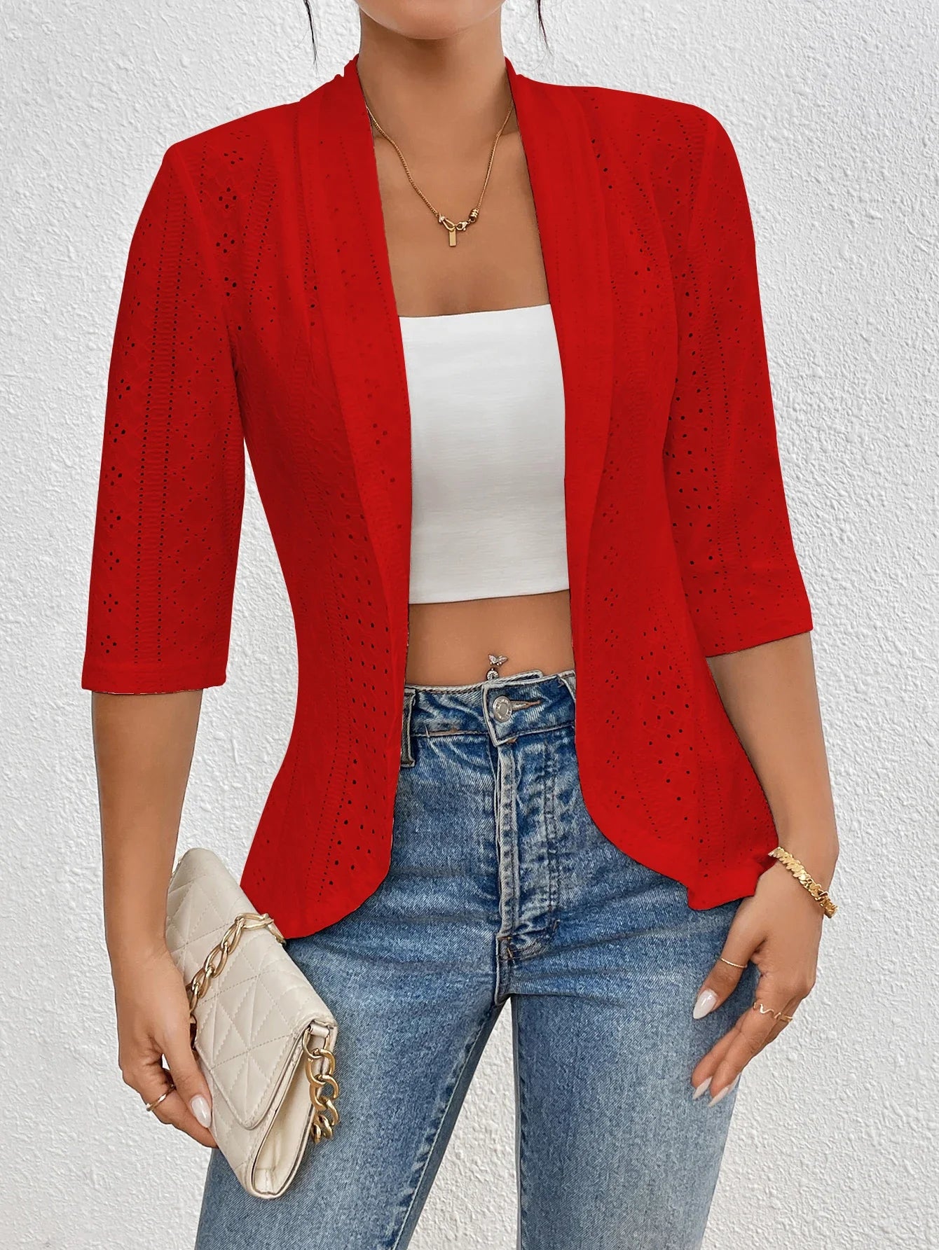 Casual Open Front Jacket