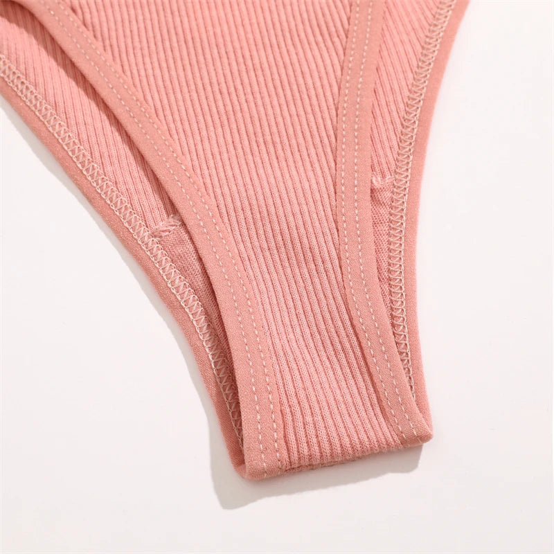 4Pcs Cotton Double Thin Belts Sexy Low Waist Lingerie