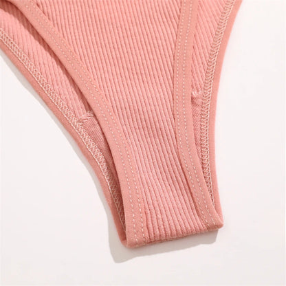 4Pcs Cotton Double Thin Belts Sexy Low Waist Lingerie