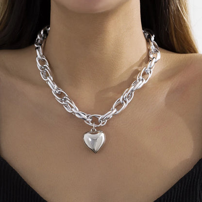 Punk Love Heart Pendant Necklaces