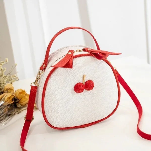Cherry Pattern Sweet Small Round Mini Backpack Shoulder Bags