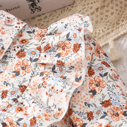 Long Sleeve Spring Autumn Gauze Belt Casual Soft Ventilate 2-7 Years Dress
