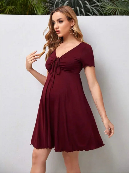 Maternity V-neck Loose Plus Size Pregnant Dress