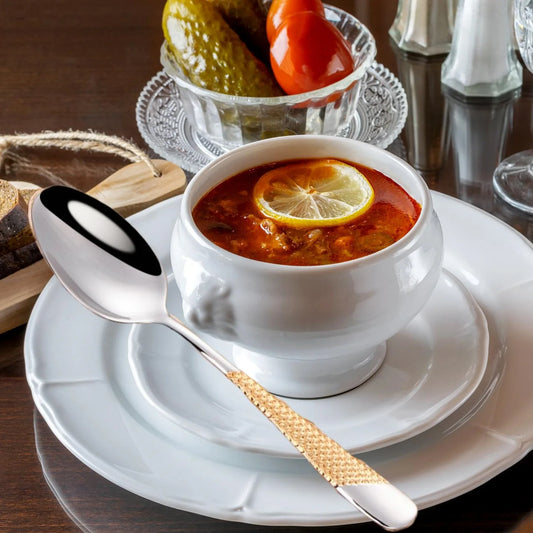 7.95"Luxury Gold Plated Dinner Spoon Set