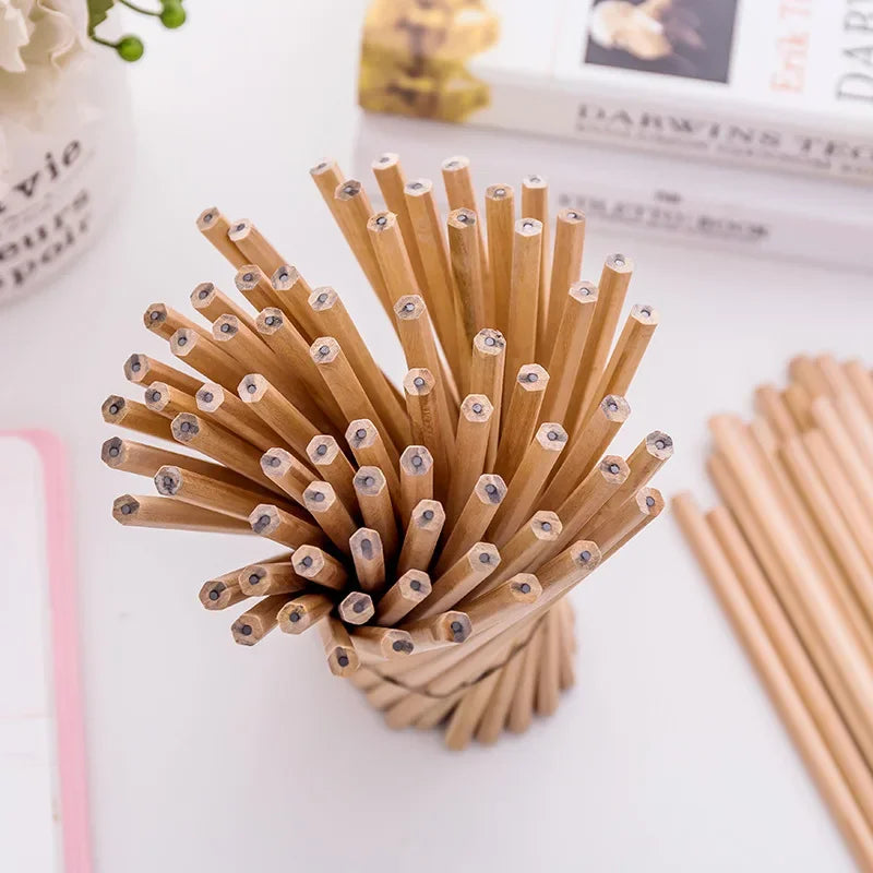 6/10/20pcs Natural Wood Black Non-toxic Standard HB Pencil