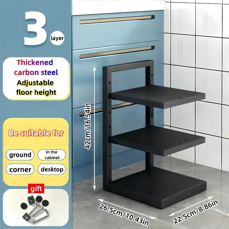 Adjustable Pot Rack Organizer Kitchen Stainless Steel Pot Storage Rack