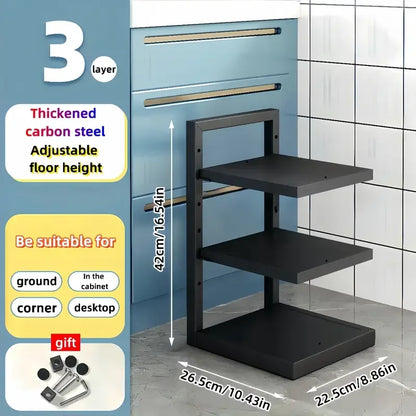Adjustable Pot Rack Organizer Kitchen Stainless Steel Pot Storage Rack