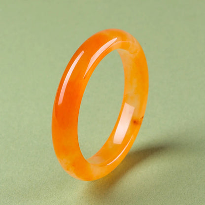 1 Piece JD Natural Yellow Dragon Jade Bangle Translucent Rings