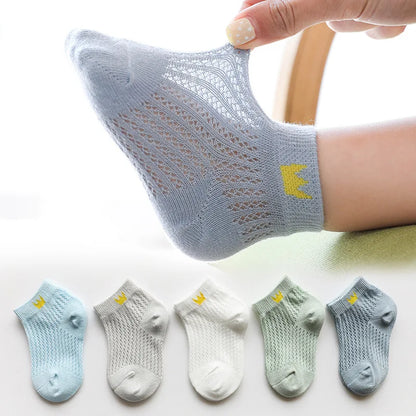 5 Pairs Cotton Cute Cartoon Thin Baby Short Socks