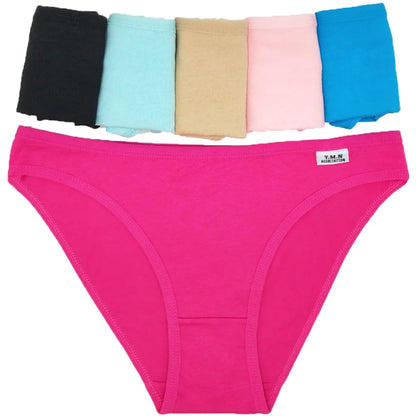 Underwear Hipster Cotton Briefs Low Waist Solid Sexy Lingerie 6 Pcs/set