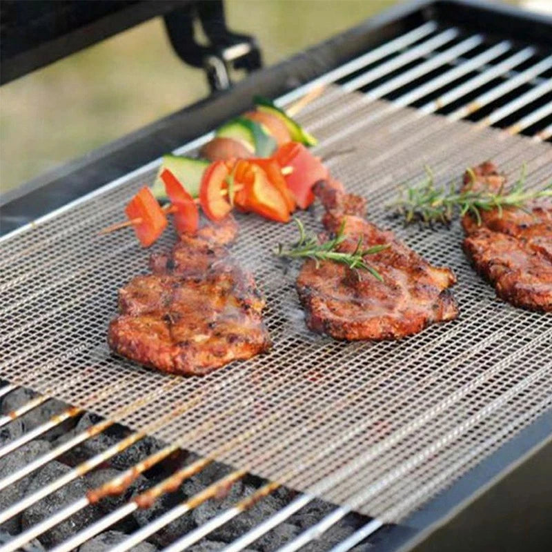 Barbecue Mats Barbecue Grill Mesh High Temperature Resistant Cuttable