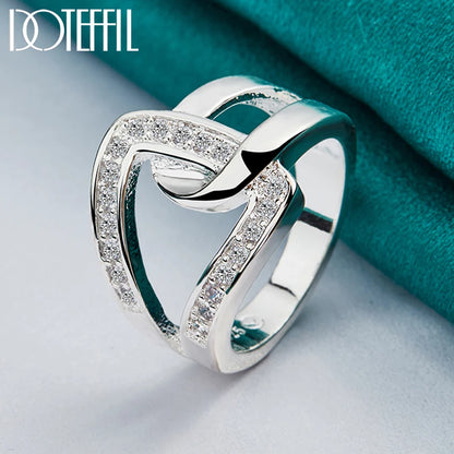 925 Sterling Silver Geometry AAAAA Zircon Ring