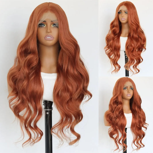 Long Wavy White Synthetic Lace Front Wig