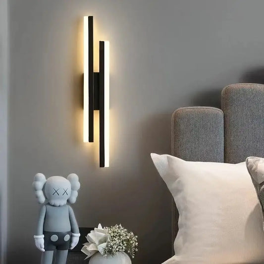 LED Bedroom Wall Lamp Wall Sconces Copper Line Pipe