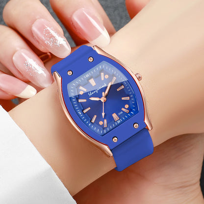 Silicone Strap Simple Dial Quartz Wristwatch