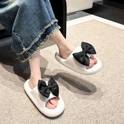 Bow Tie Thick Soft Sole Slippers