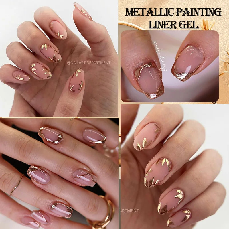 Gold Sliver Metallic Liner Gel Nail Polish
