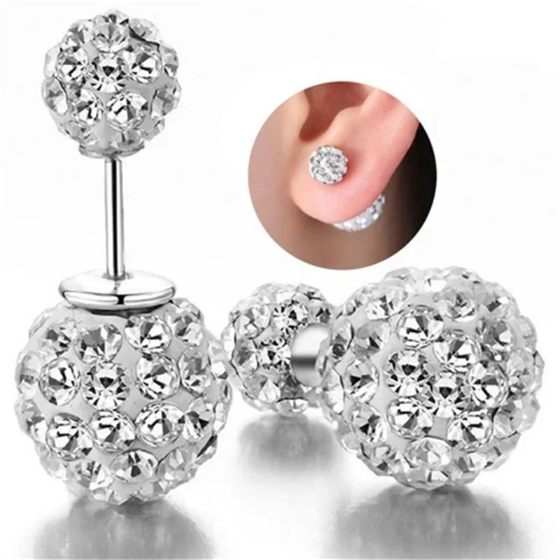 925 sterling silver zirconia stud earrings