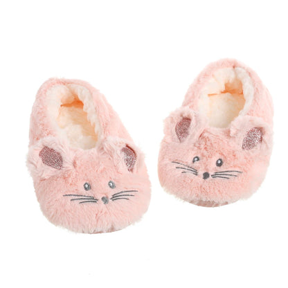 Winter Warm Home Fuzzy Fur Cotton Non Slip Grip Fluffy Lazy Slippers