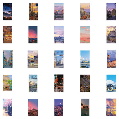 10/30/55pcs Cute INS Style Art Street View Stickers
