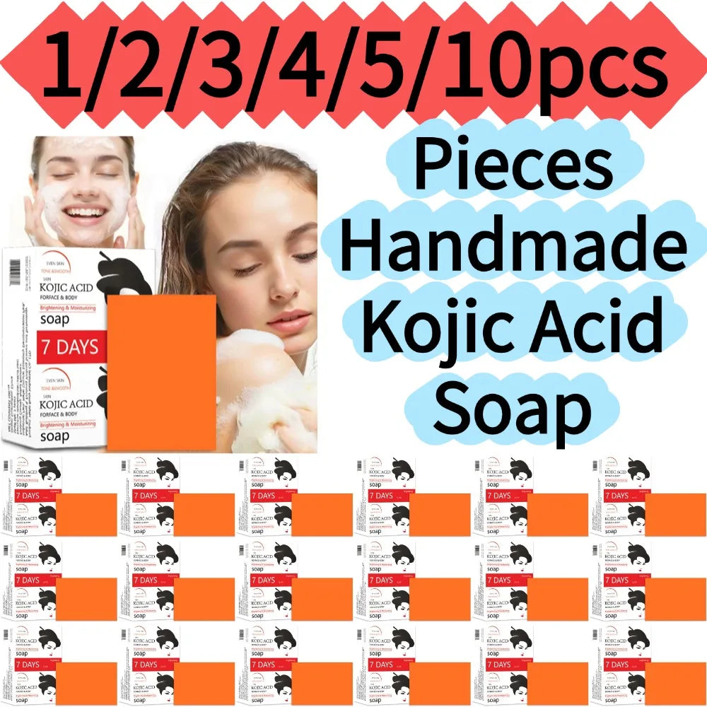 Handmade Kojic Acid Soap for Face & Body Deep Cleansing Oil Control Brighten Skin Tone Bath Soap