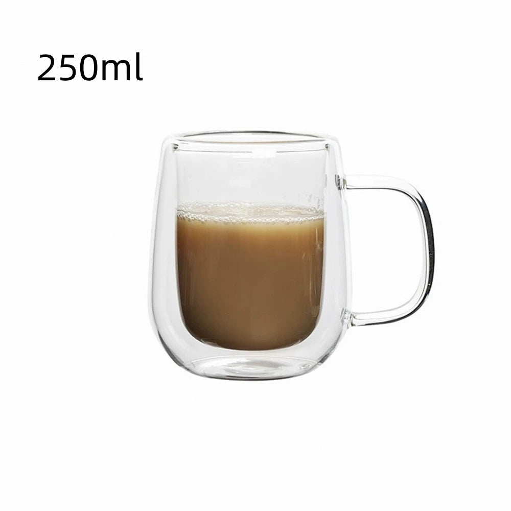 1pc Double Wall Glass Coffee Cup Glass Mug