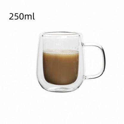 1pc Double Wall Glass Coffee Cup Glass Mug