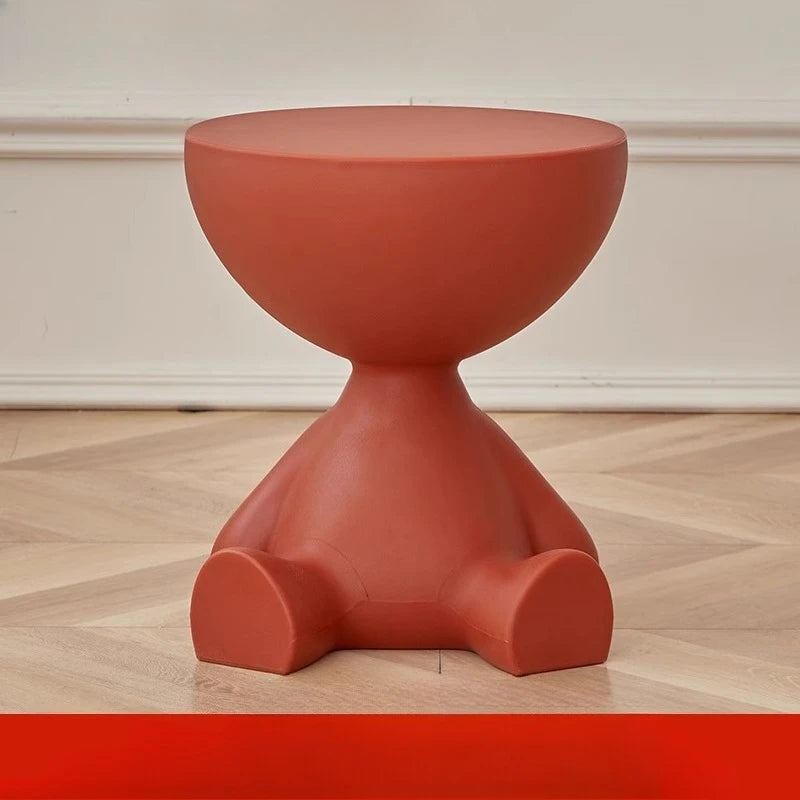 Creative bear shaped plastic bedside table in small space