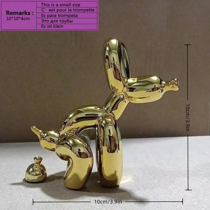 Modern Art Squat Balloon Dog Animal Decorative Statue