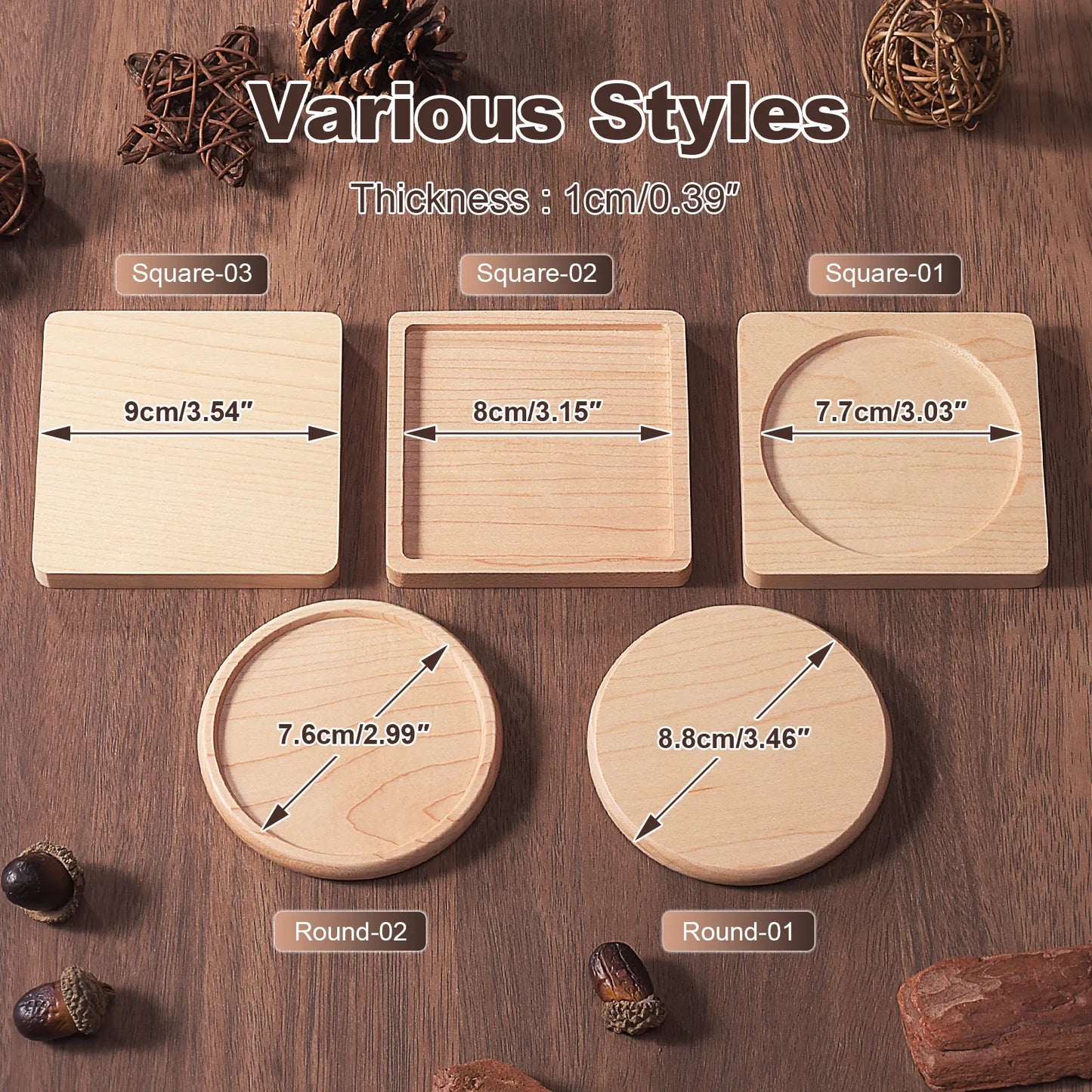 1PCS Solid Walnut Wood Coaster