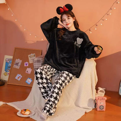 Fleece Thick Warm Pajamas Set