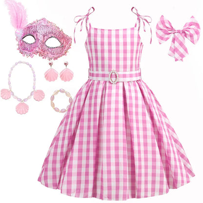 Halloween Hot Movie Barbei Baby Girl Pink Cowboy Dress