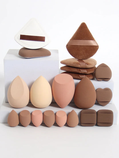 20 Pcs Pink Makeup Sponge and Makeup Puff Set